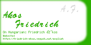 akos friedrich business card